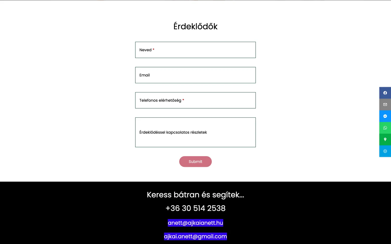 Érdeklődő űrlap