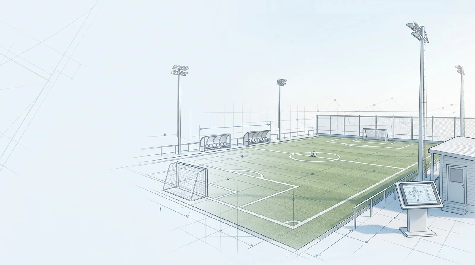 Sportesemény-foglaló és közösségi menedzser – témához illő illusztráció, nappali nézet